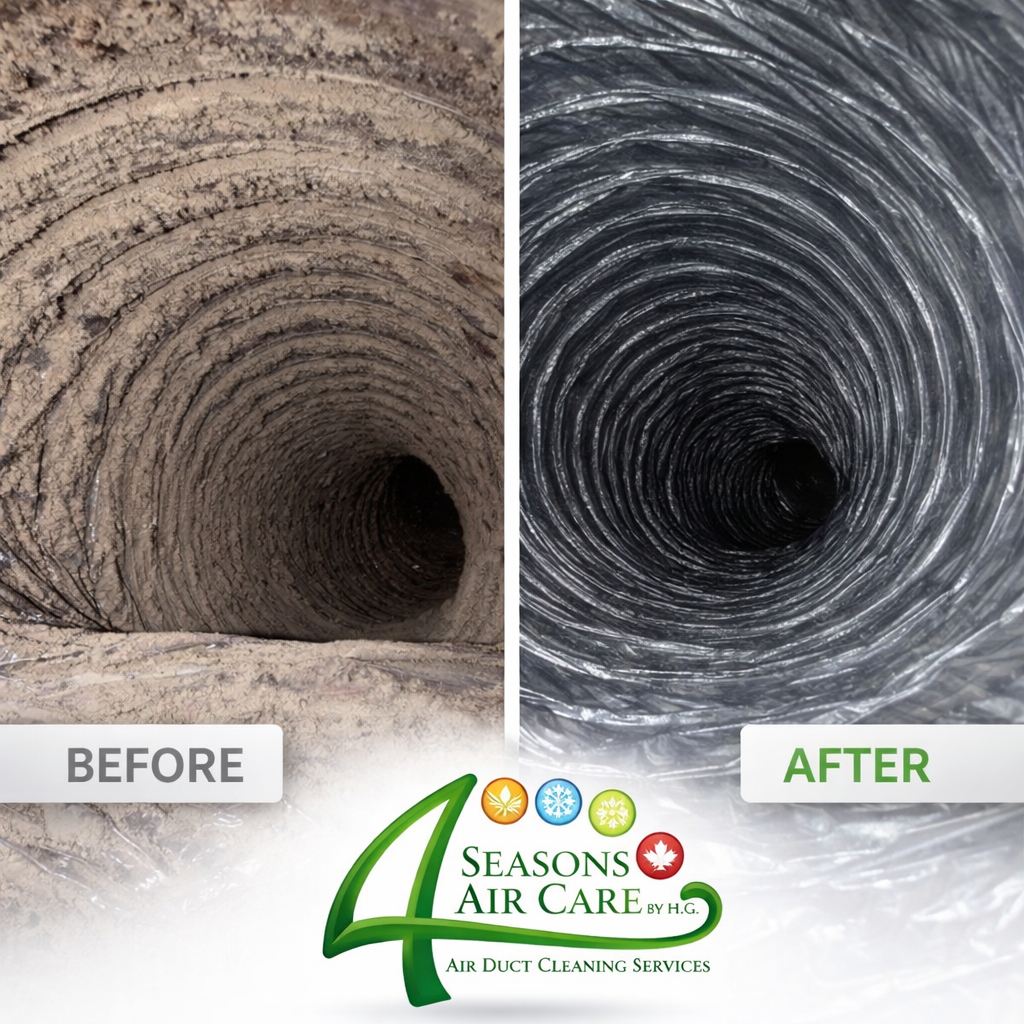 Duct & dryer vent restoration, Roswell GA — camera-verified results after source-removal cleaning. Before and after dryer vent and duct restoration in Roswell GA by Clean Duct Roswell technicians